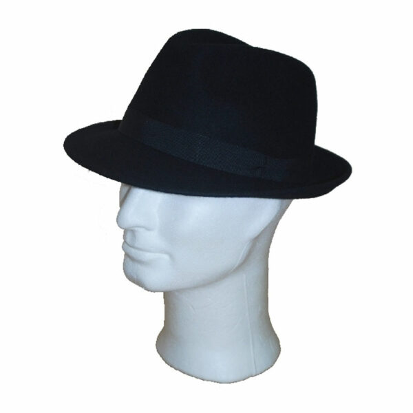 Kalap -  fekete klasszikus férfi gyapjú kalap