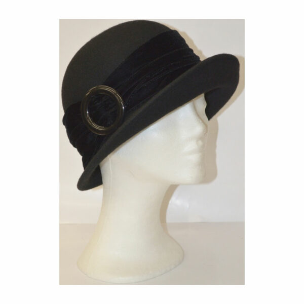 Kalap - fekete női gyapjú kalap