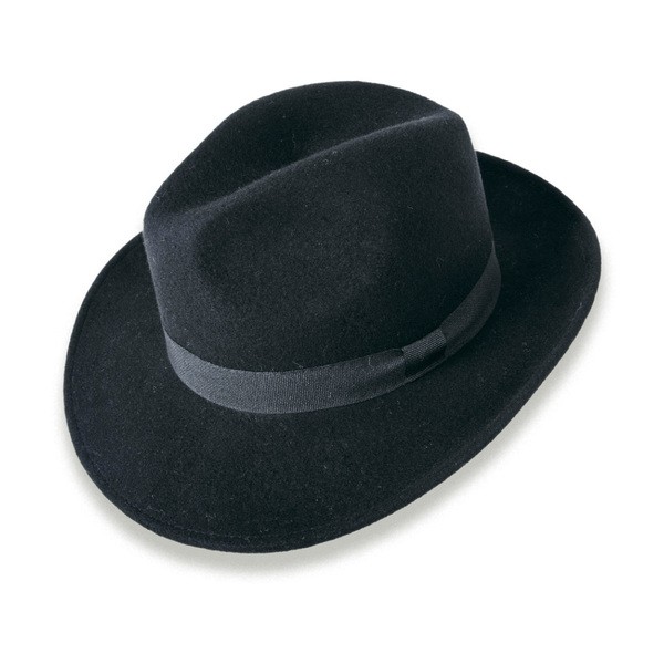 fekete fedora gyapjú kalap
