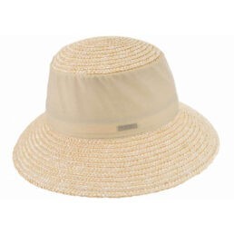 Seeberger női szalma-pamut kalap bézs összehajtható