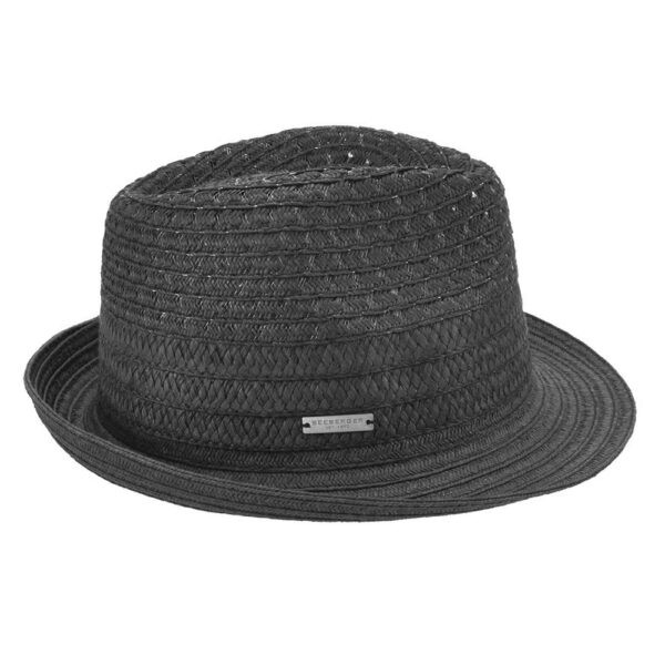 Seeberger női szalma kalap trilby fekete
