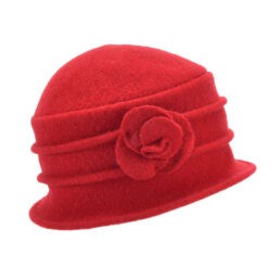 seeberger női gyapjú kalap virágos piros