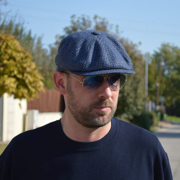 kotrás kék mintás newsboy cap sapka